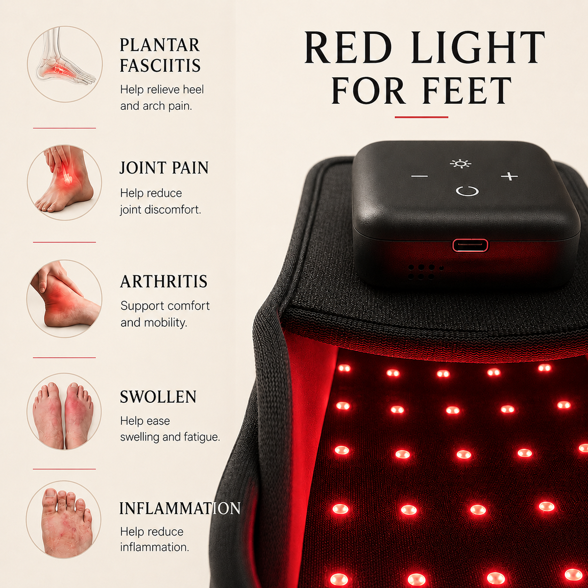 LED Light Therapy for Foot Pain Relief